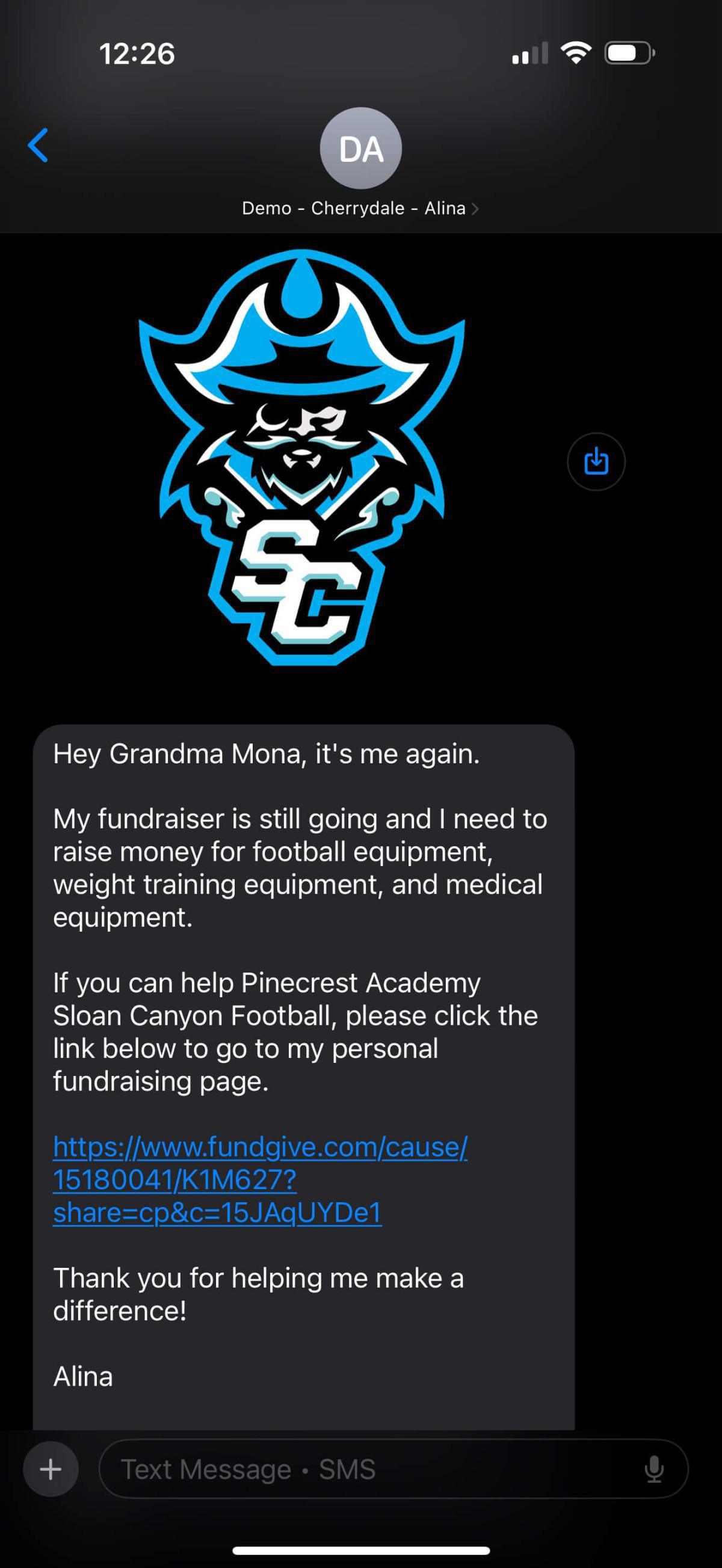 Alina Fundraising (FundGive Demo)