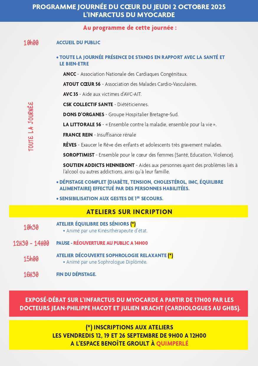 La journée du coeur arrive dans le Finistère La journée du coeur arrive dans le Finistère