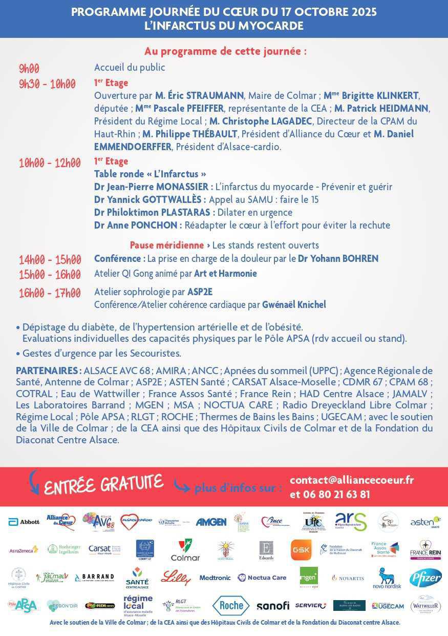 La Journée du Cœur sera à Colmar le 17 octobre 2025 !