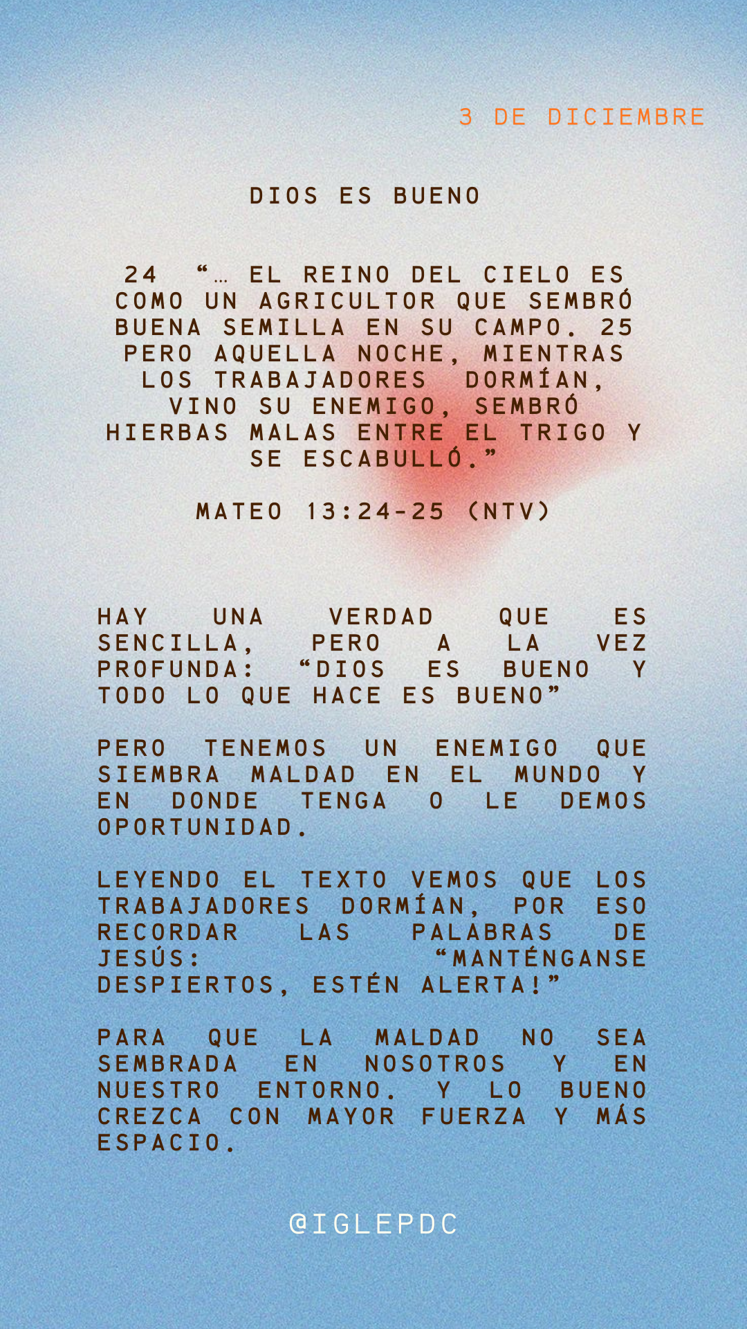 Devocional - 3 de Diciembre