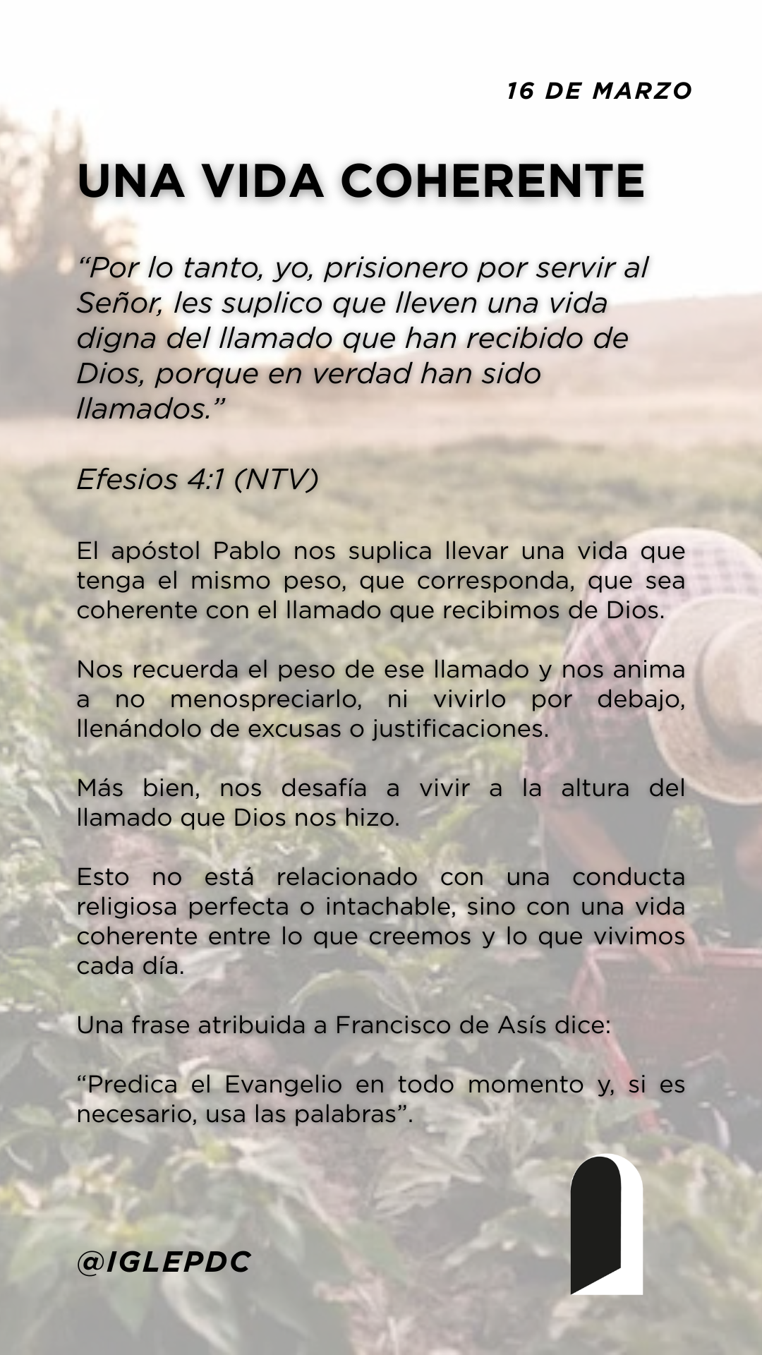 Devocional - 16 de Marzo