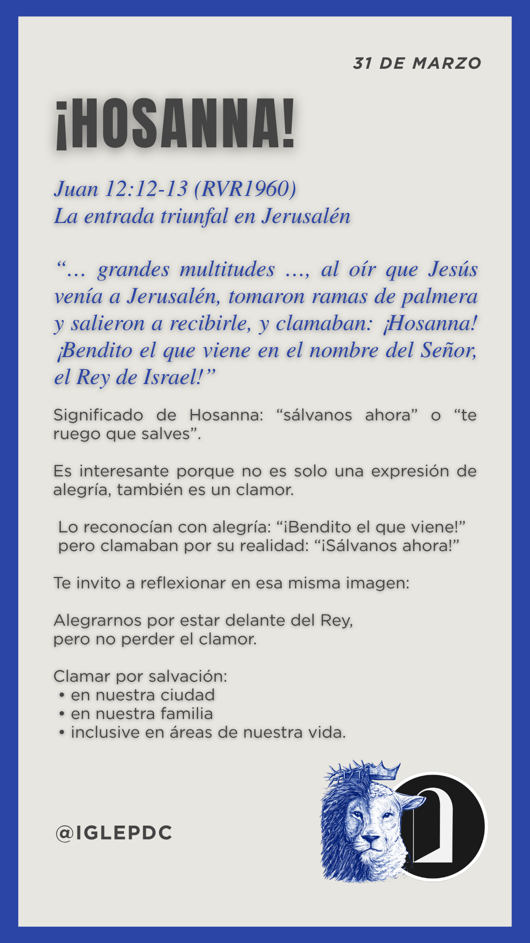 Devocional - 31 de Marzo