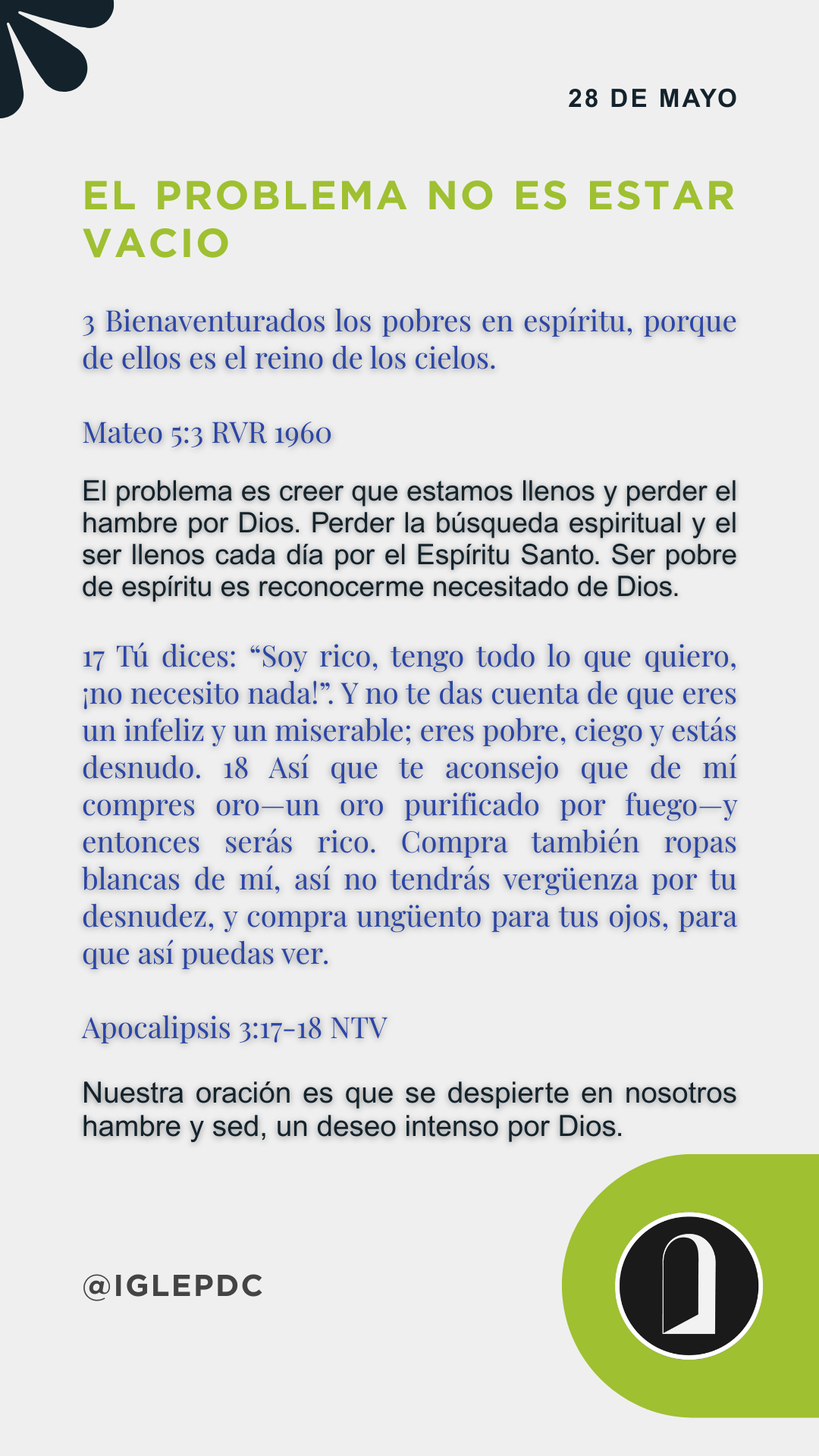 Devocional - 28 de Mayo