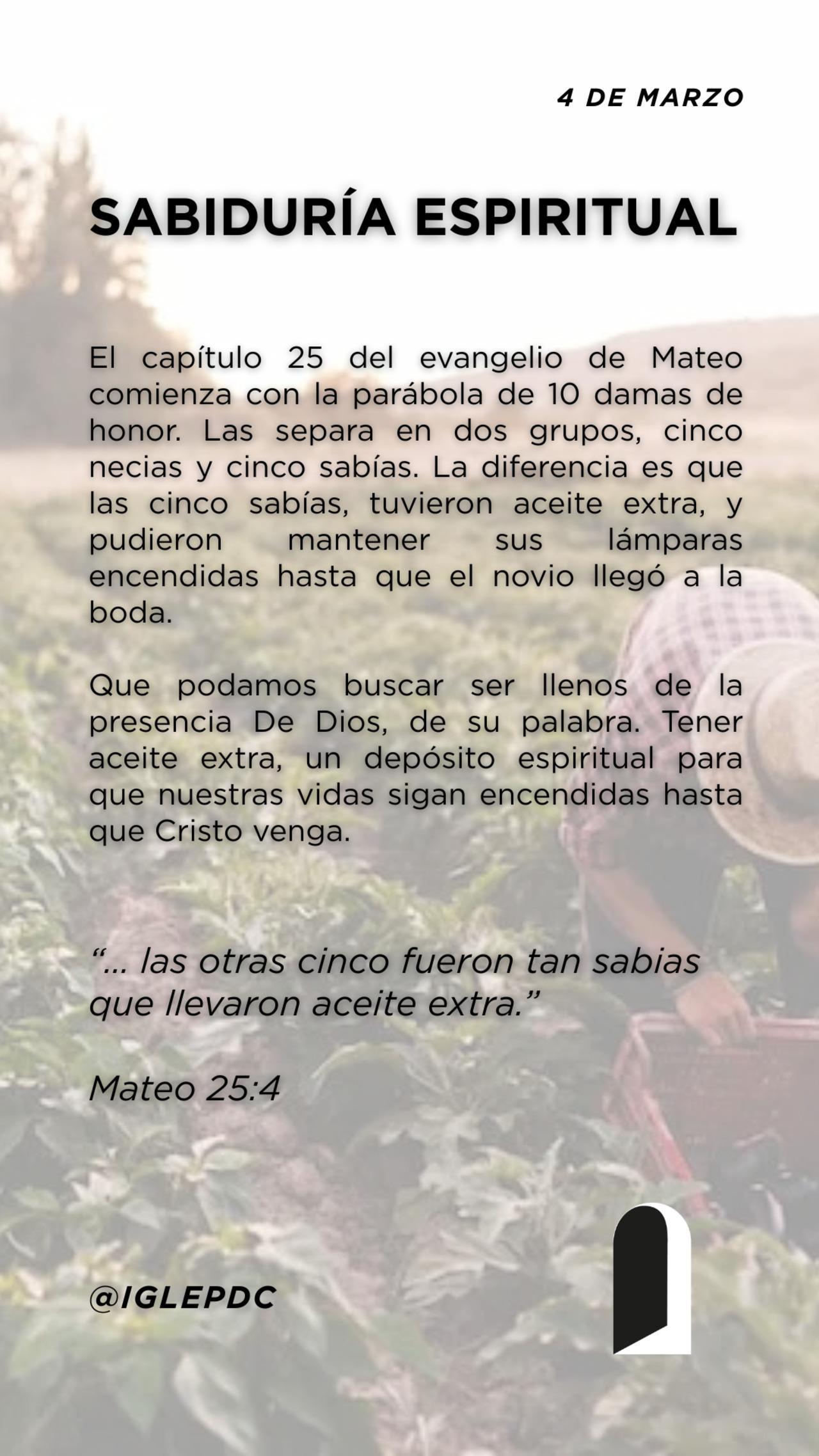 Devocional - 4 de Marzo