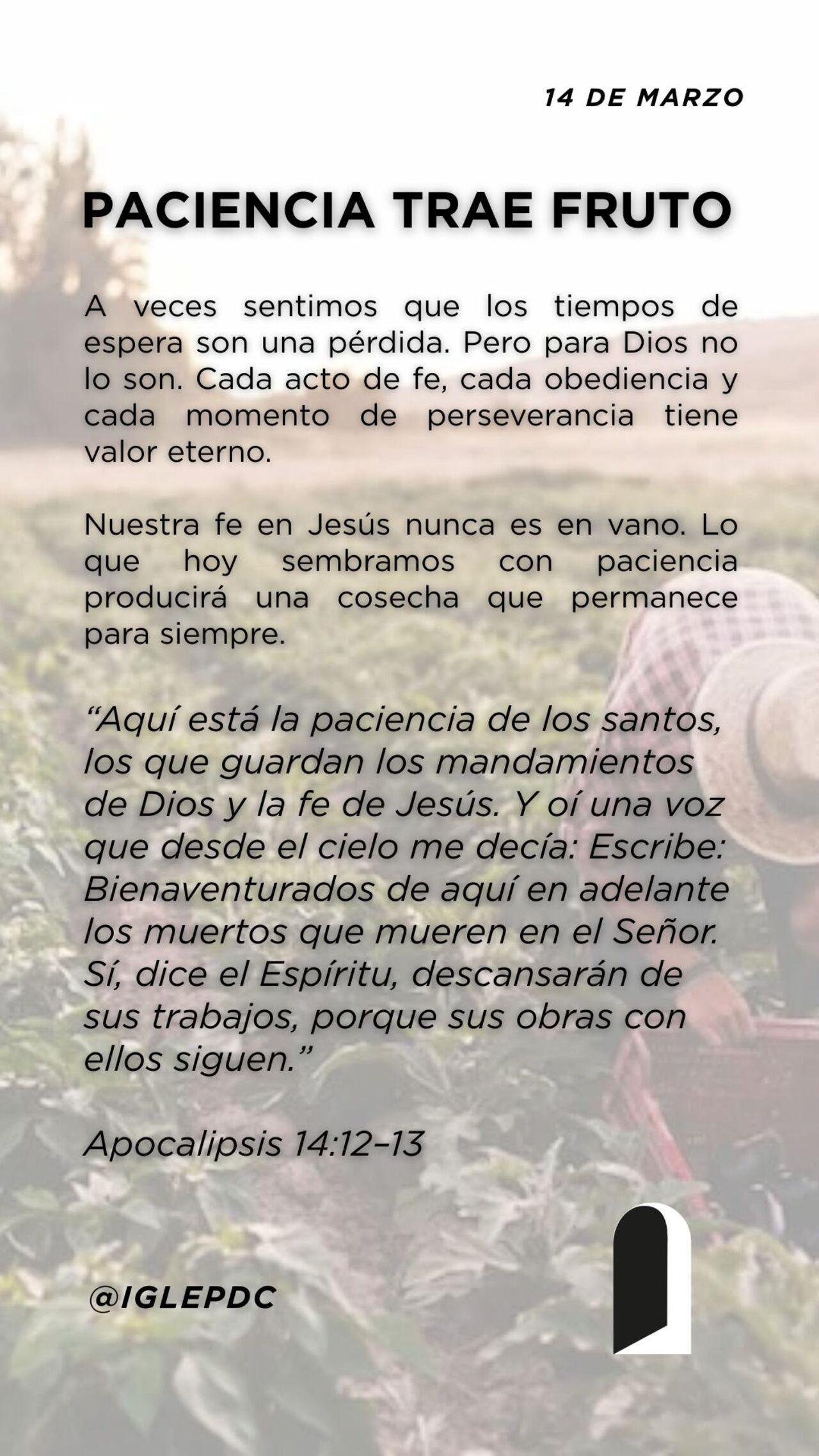 Devocional -  14 de Marzo