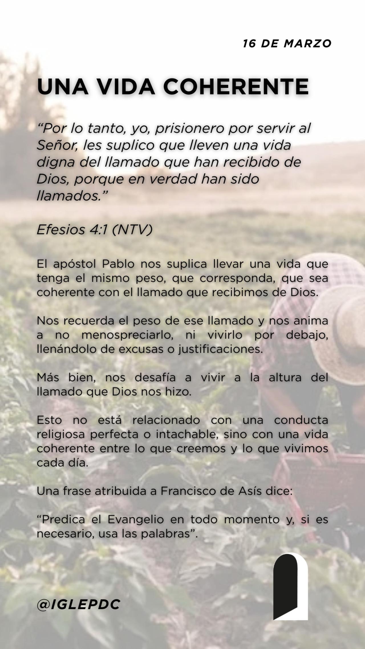 Devocional - 16 de Marzo