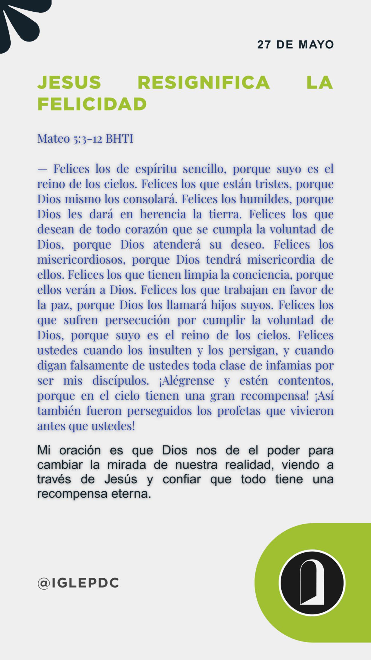 Devocional - 27 de Mayo