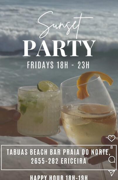 Sunset Party at Tábuas Algodio Beach bar Sunset Party at Tábuas Algodio Beach bar