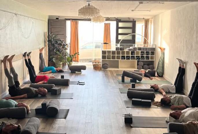 Yoga class at Sandhi House Yoga class at Sandhi House