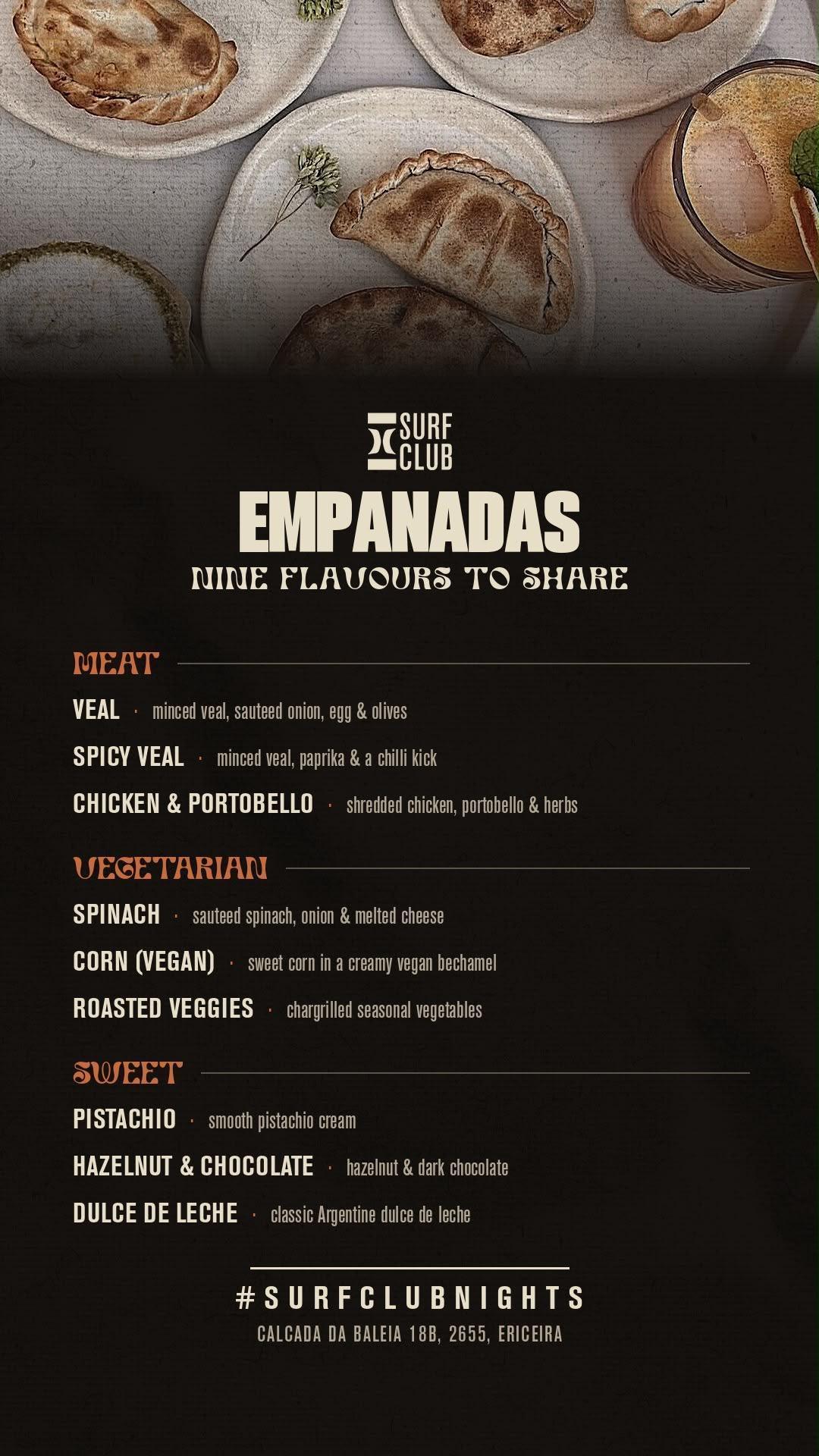 Empanadas & wines📍Hurley Surf Club ,Ericeira ▶️ Free entrance 