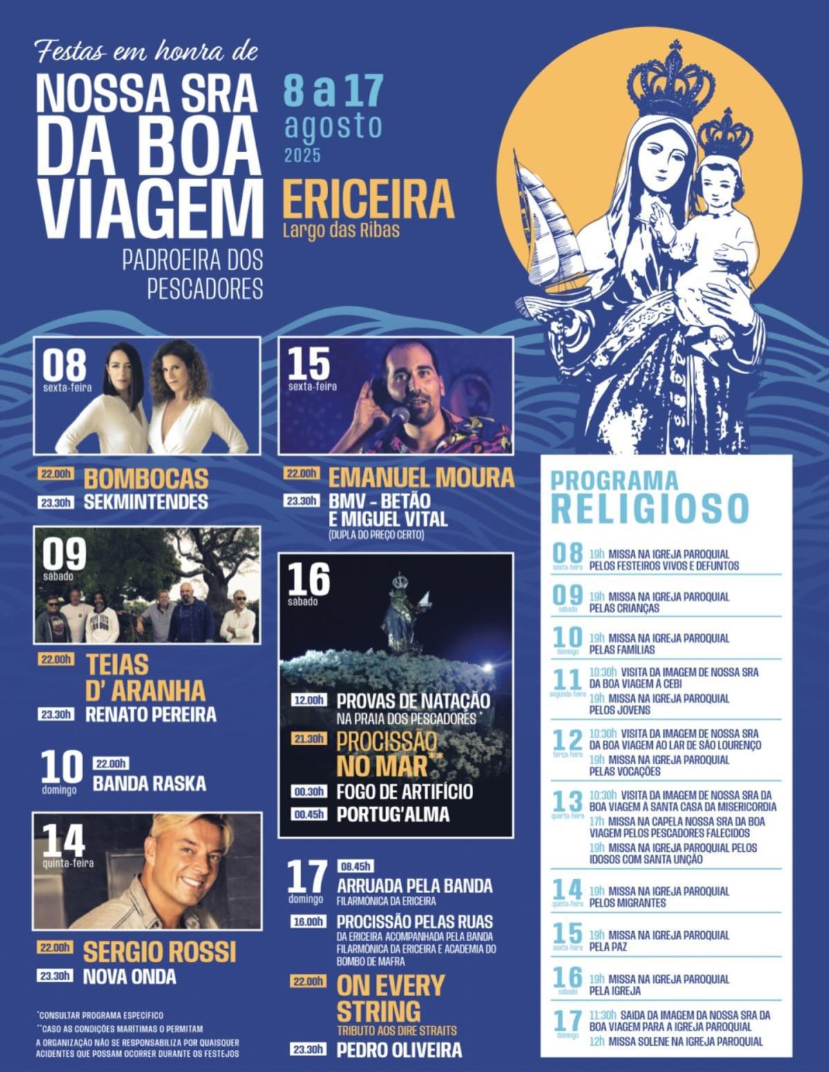 Festas em Honra de Nossa Senhora da Boa Viagem – Ericeira 2025