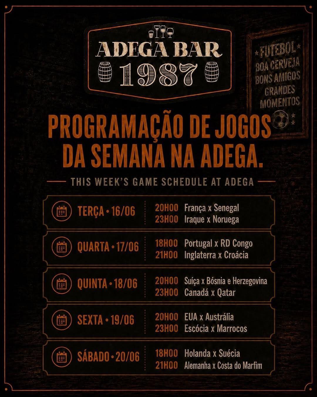 Football 2026 World Cup at Adega Bar 