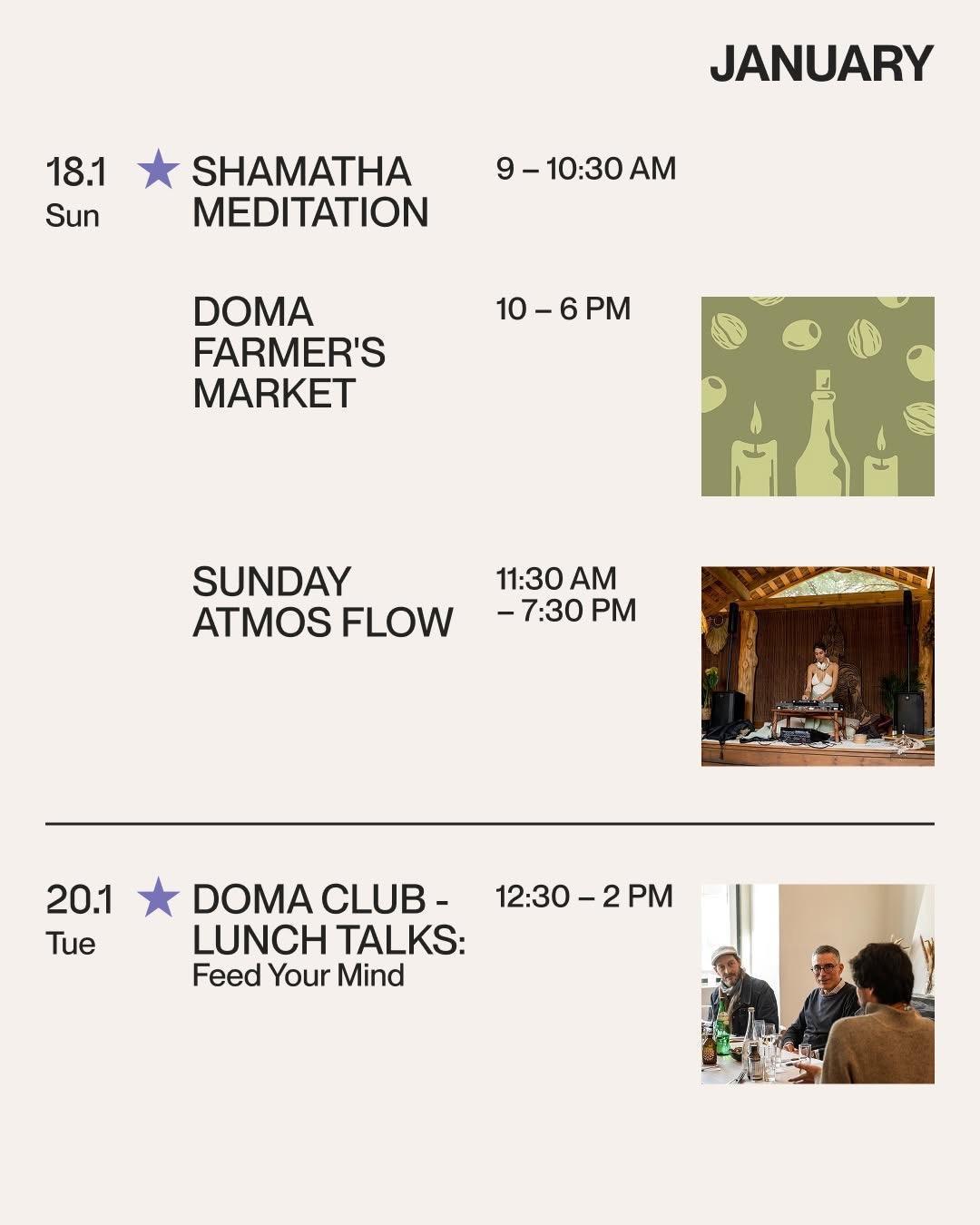 January events at Doma Portugal