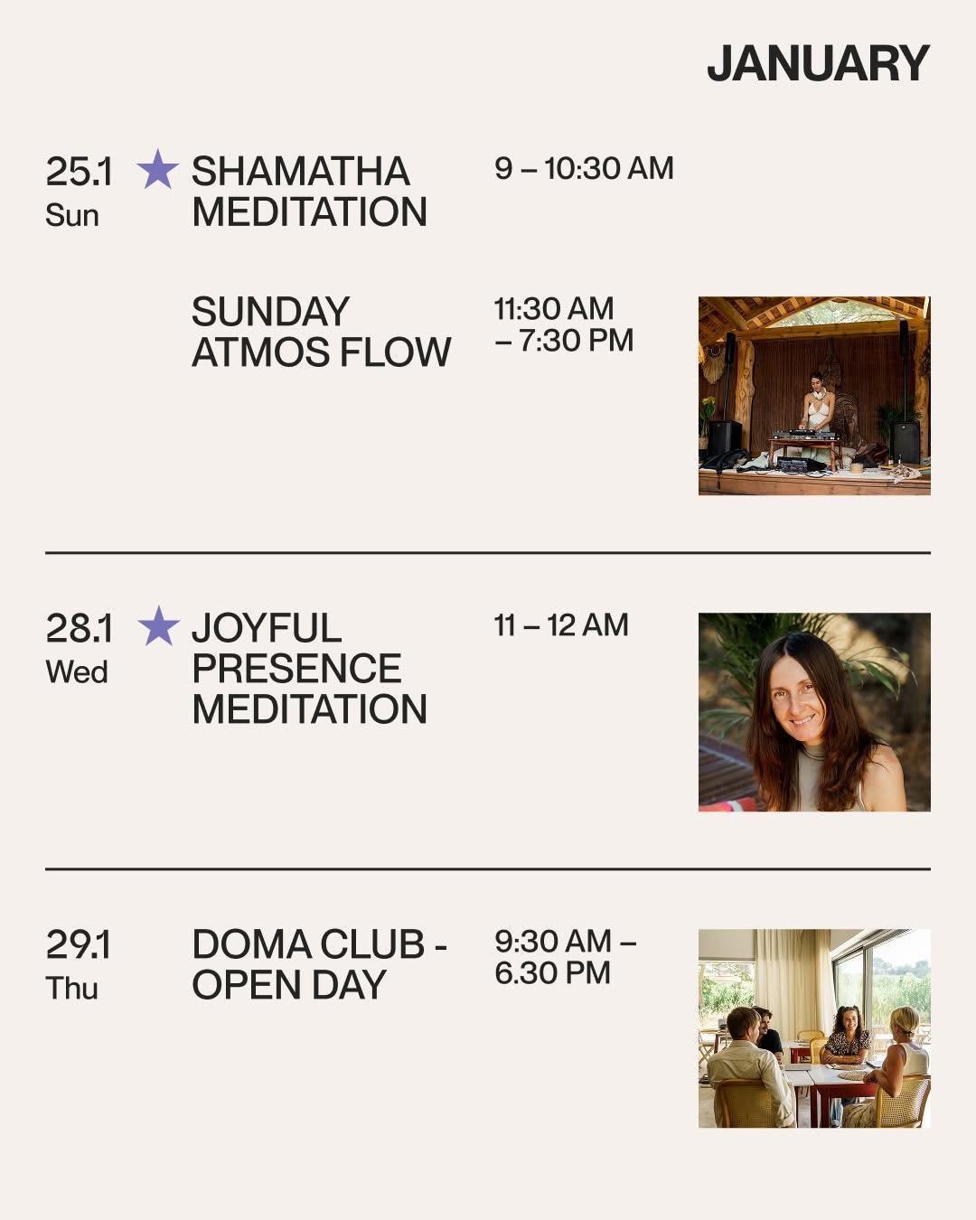 January events at Doma Portugal