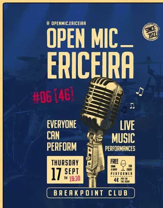  Open Mic🎙Ericeira #6 [46] 📍BreakPoint Ericeira▶️€4