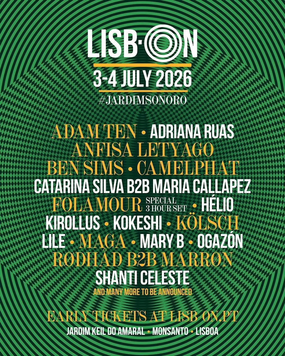 LISB-ON #JardimSonoro Festival 2026 LISB-ON #JardimSonoro Festival 2026