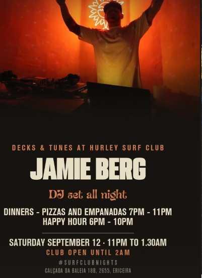 Saturday Decks & Tunes📍Hurley Surf Club Ericeira ▶️Free entrance Saturday Decks & Tunes📍Hurley Surf Club Ericeira ▶️Free entrance