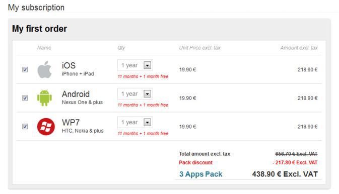 An example subscription: 3 platforms with a one-year payment (1 month free) An example subscription: 3 platforms with a one-year payment (1 month free)