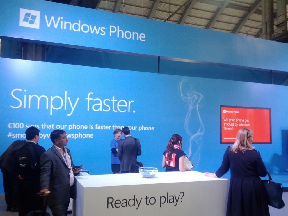 The Microsoft - Windows Phone booth The Microsoft - Windows Phone booth