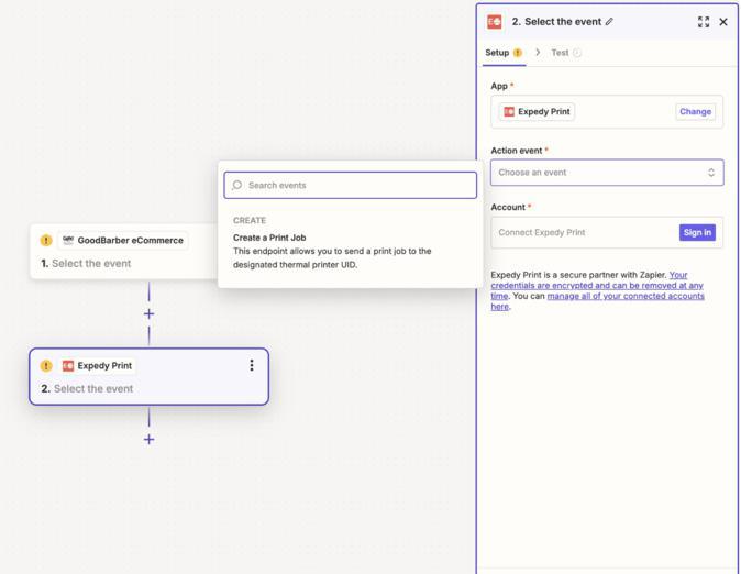 Connect Expedy Print to GoodBarber eCommerce via Zapier