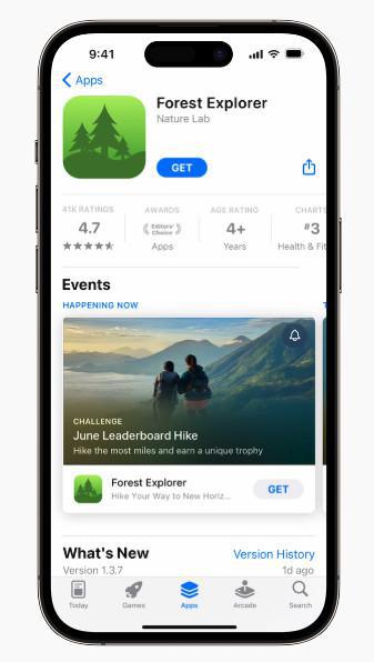 Increase your visibility in the App Store with integrated events.