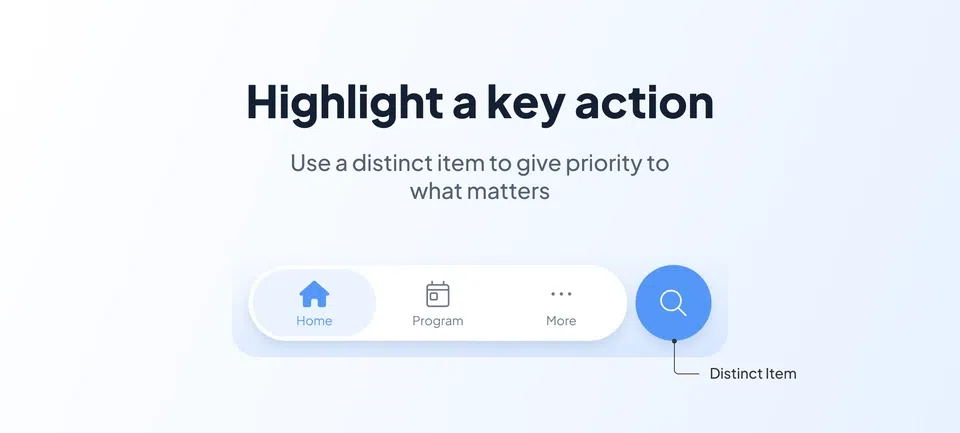 Bold TabBar: a more prominent navigation, designed to structure the interface Bold TabBar: a more prominent navigation, designed to structure the interface