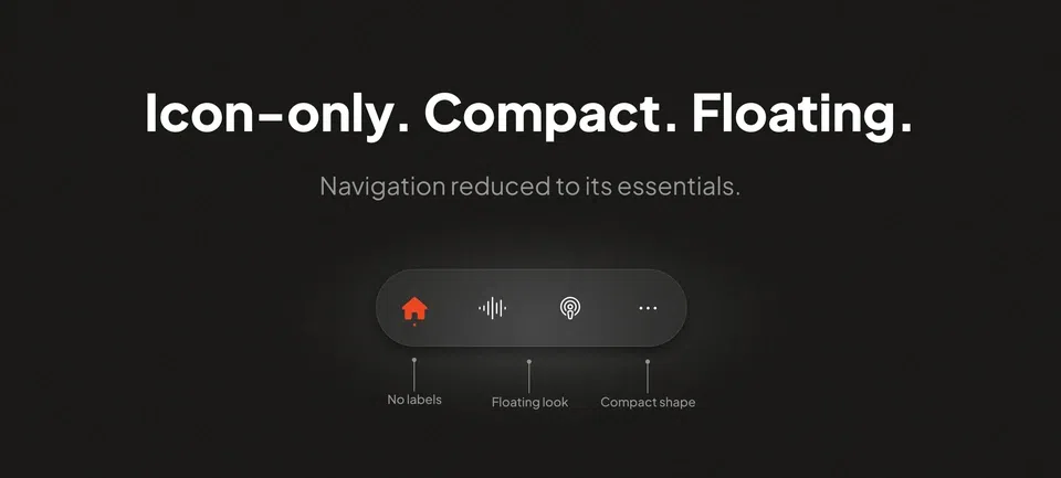 Minimal TabBar: a compact, icon-only and resolutely modern navigation Minimal TabBar: a compact, icon-only and resolutely modern navigation
