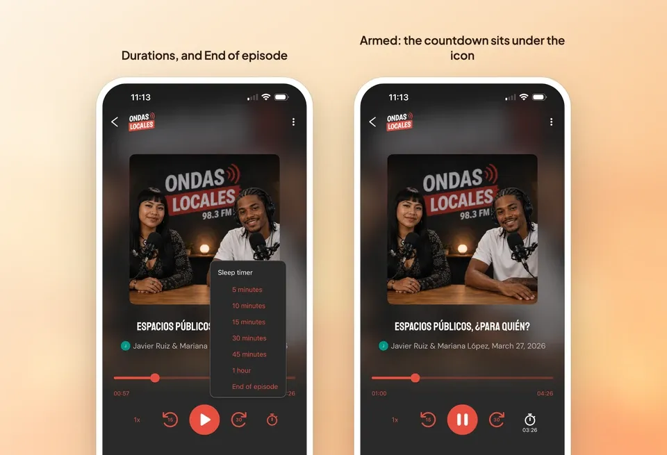 Podcast player, the controls your listeners expect