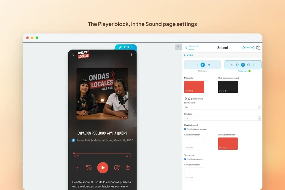 Podcast player, the controls your listeners expect