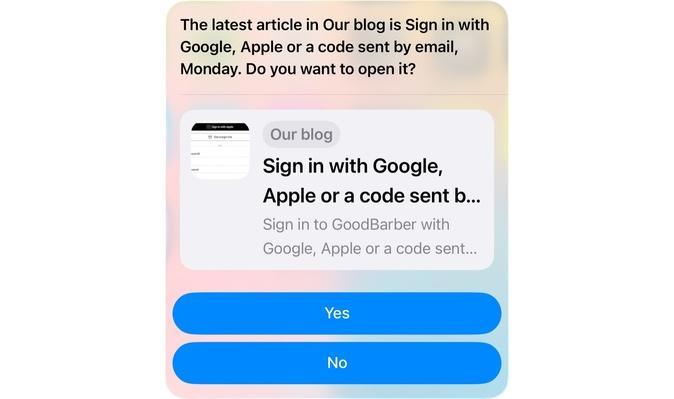 Siri Actions: ask your GoodBarber iOS app for its latest article or video