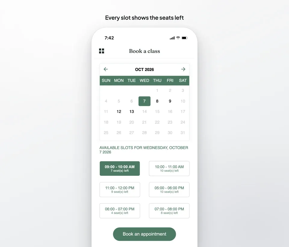 Appointment booking now takes group sessions, with or without Google Calendar