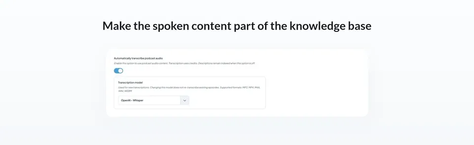 Find answers in podcasts with GoodBarber Chatbot