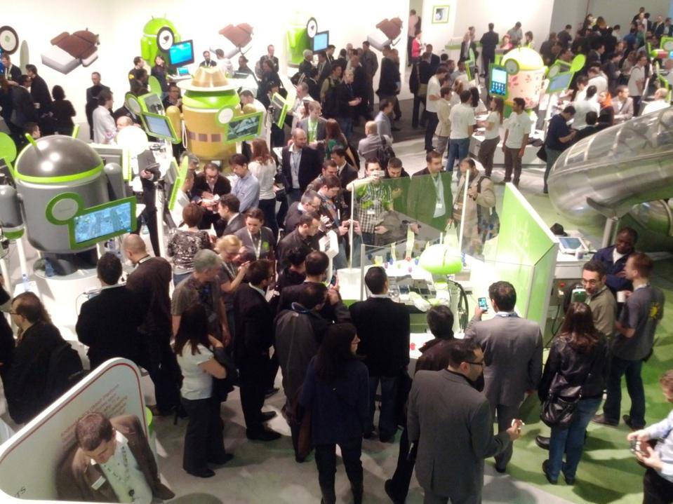The Google Android booth, Hall 8 The Google Android booth, Hall 8