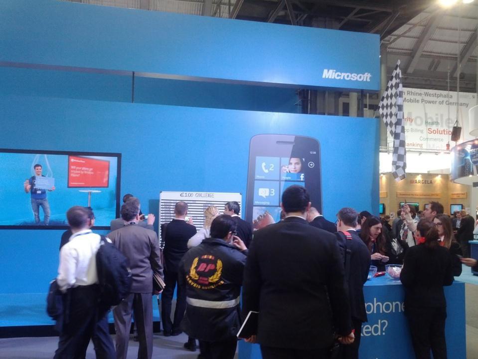 The Microsoft Windows Phone booth, Hall 1 The Microsoft Windows Phone booth, Hall 1
