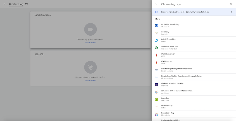 Preview of tags available by default in Google Tag Manager Preview of tags available by default in Google Tag Manager