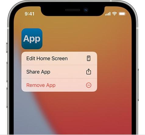 delete an app from an iPhone