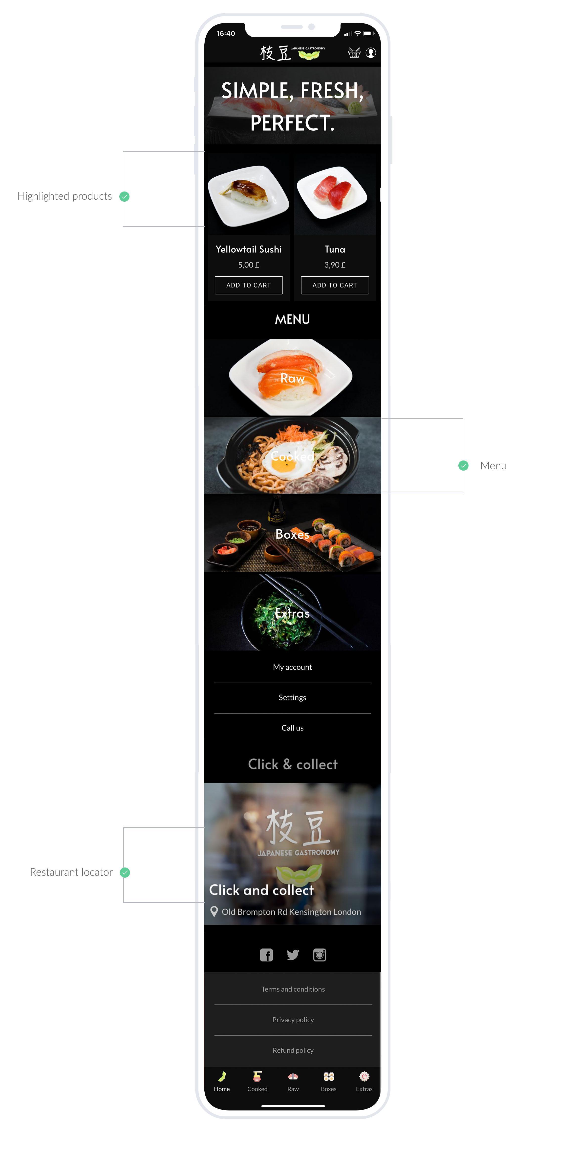 Restaurant online ordering app