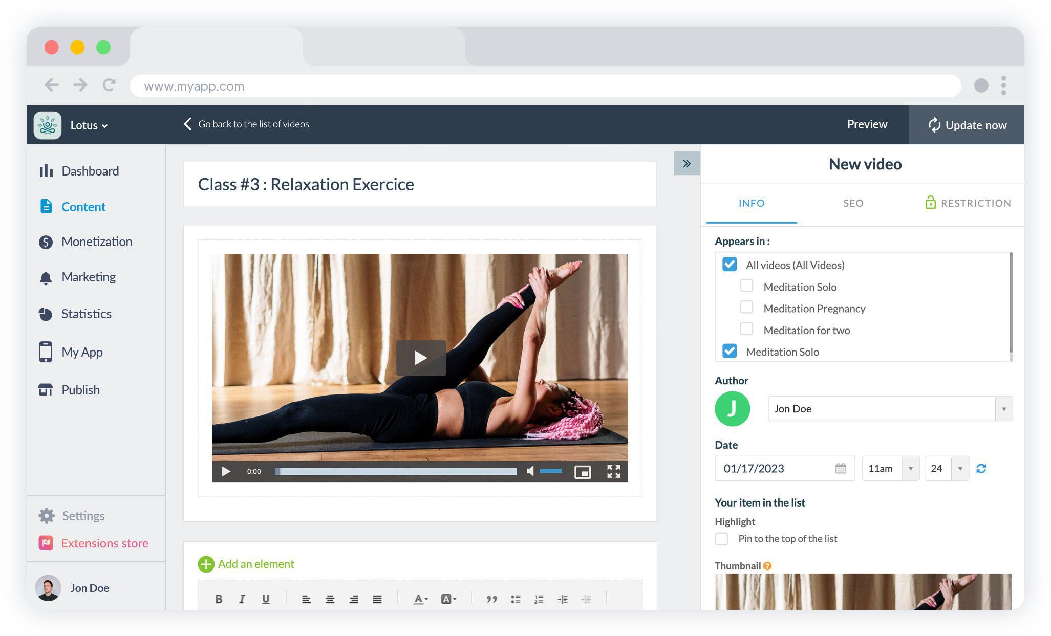 GoodBarber CMS -  Video manager GoodBarber CMS -  Video manager