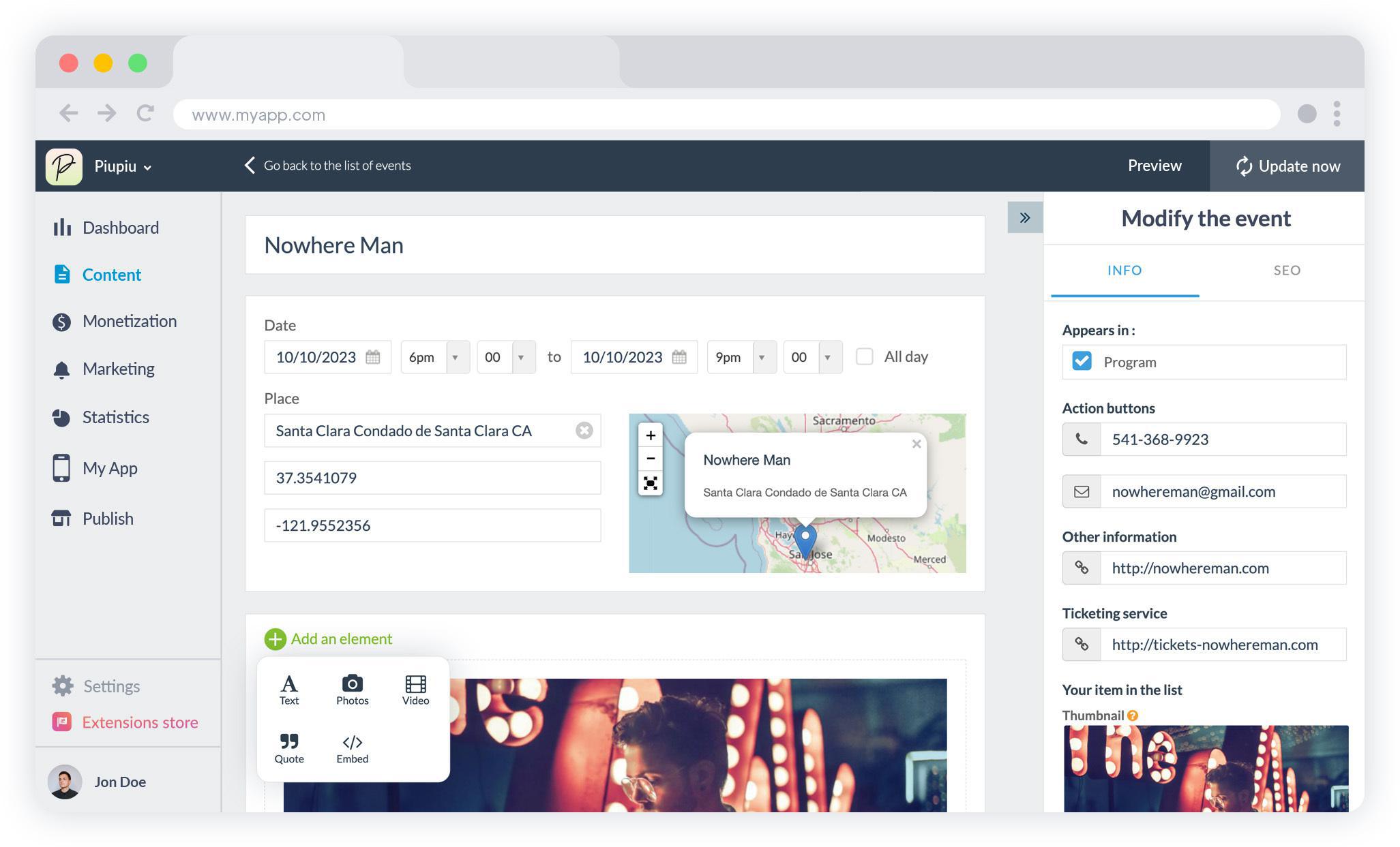 Claendar section Claendar section
