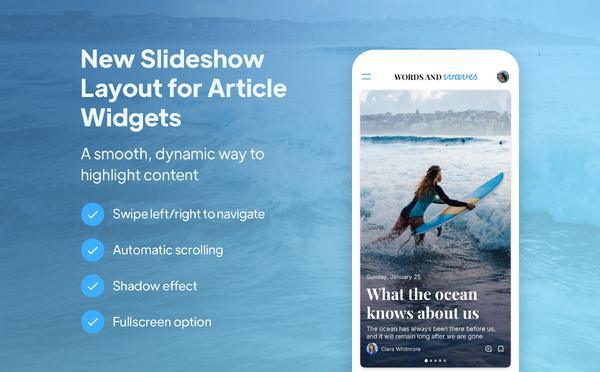 Slideshow: a new dynamic layout for your Articles widgets