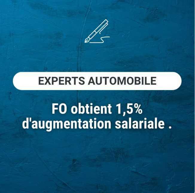 Experts automobile: FO obtient 1,5% d'augmentation salariale.