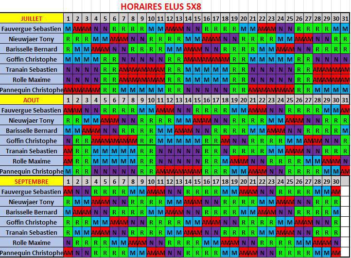 Horaire élus BBD 