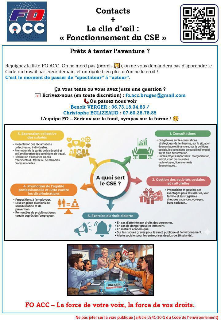 Tract: ELECTION CSE 2026 : ON NE CHANGE PAS UNE ÉQUIPE QUI GAGNE... ON L'AGRANDIT !