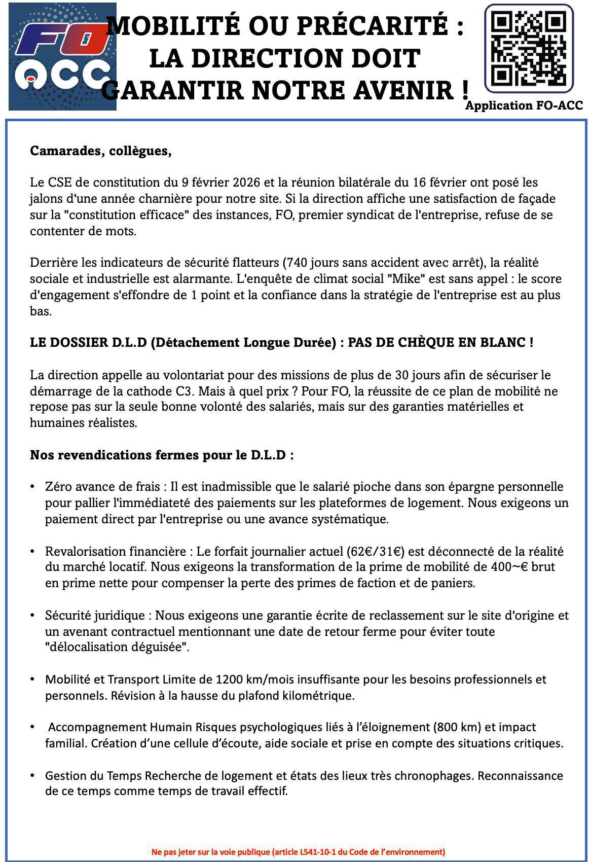Tract Mobilité et Avenir Nersac