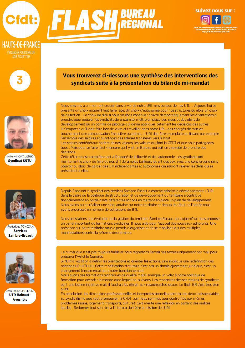 Flash Bureau Régional N°1 - Janvier 2024