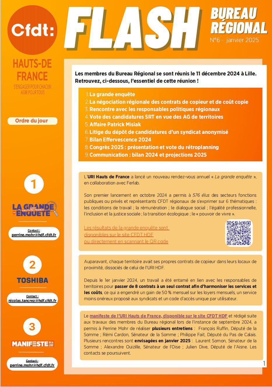 Flash Bureau Régional N°6 - Janvier 2025