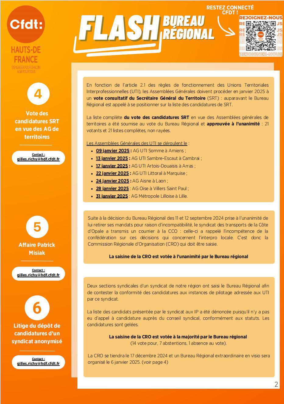 Flash Bureau Régional N°6 - Janvier 2025