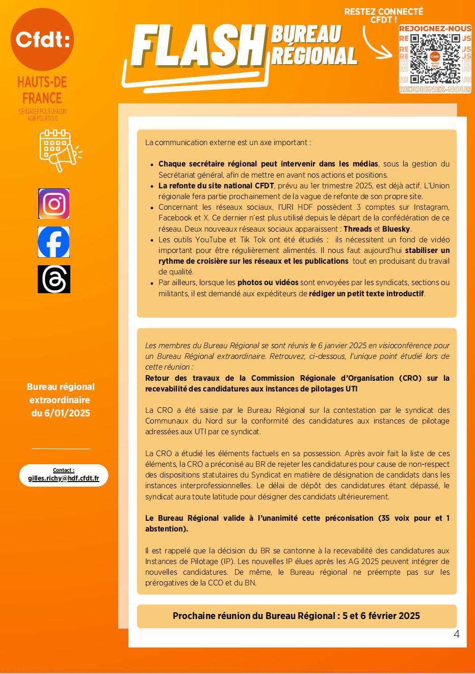 Flash Bureau Régional N°6 - Janvier 2025