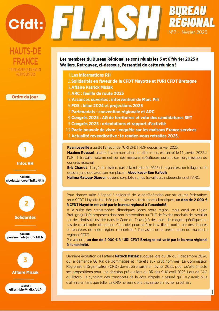 Flash Bureau Régional N°7 - Février 2025