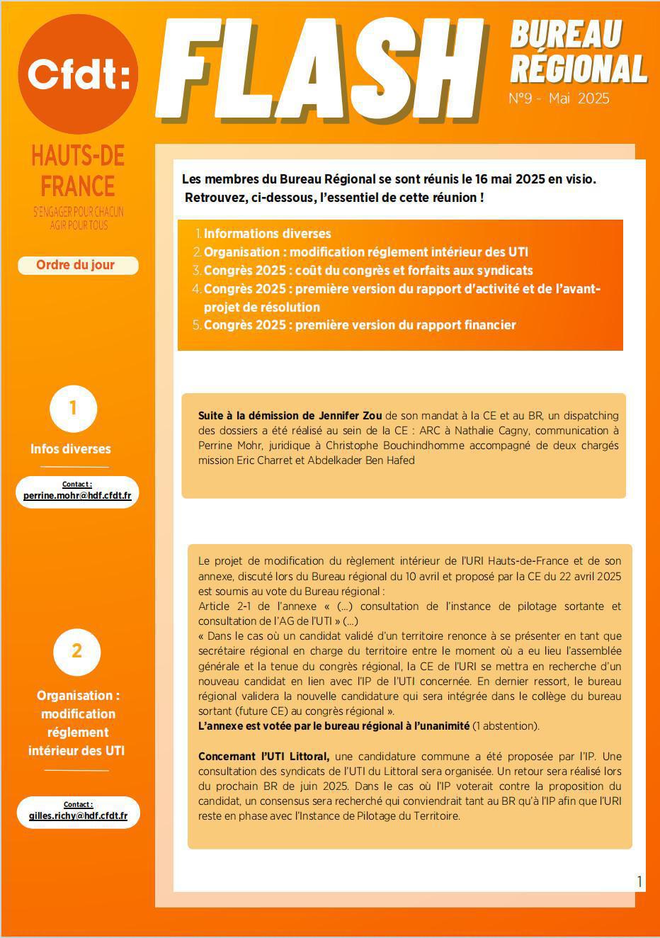 Flash Bureau Régional N°9 - Mai 2025